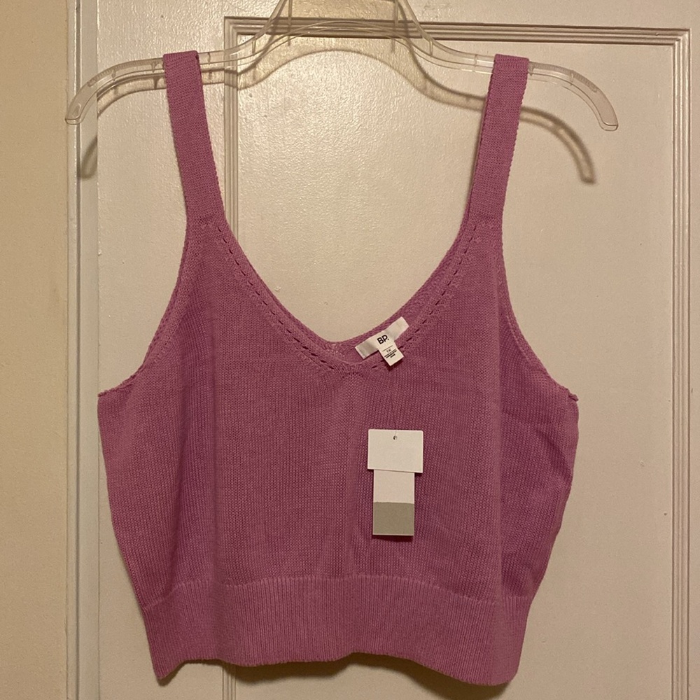 🎀 5/$20 🎀 NWT Bp Knit Crochet Tank Top Tulip size in purple tulip - Picture 2 of 13